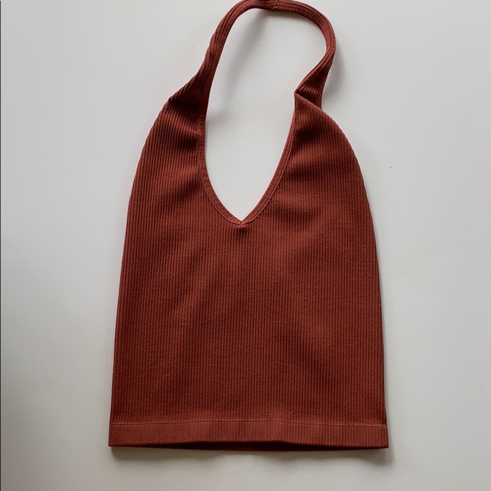 urban outfitters ribbed halter top